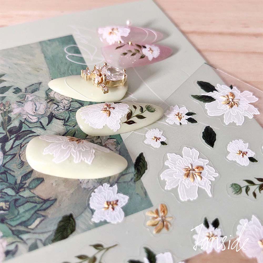 Miếng Dán Trang Trí Móng Tay Hình Hoa Hồng Hạc Phong Cách Nhật Bản