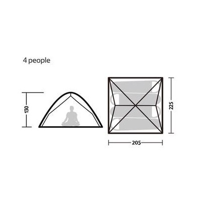 Lều cắm trại 3-4 người Naturehike NH21ZP008 Tự Bung 225x205x130cm