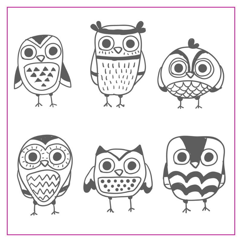 Con Dấu Silicone Trong Suốt In Nổi Hình Chim Cú Trang Trí Sổ Lưu Niệm