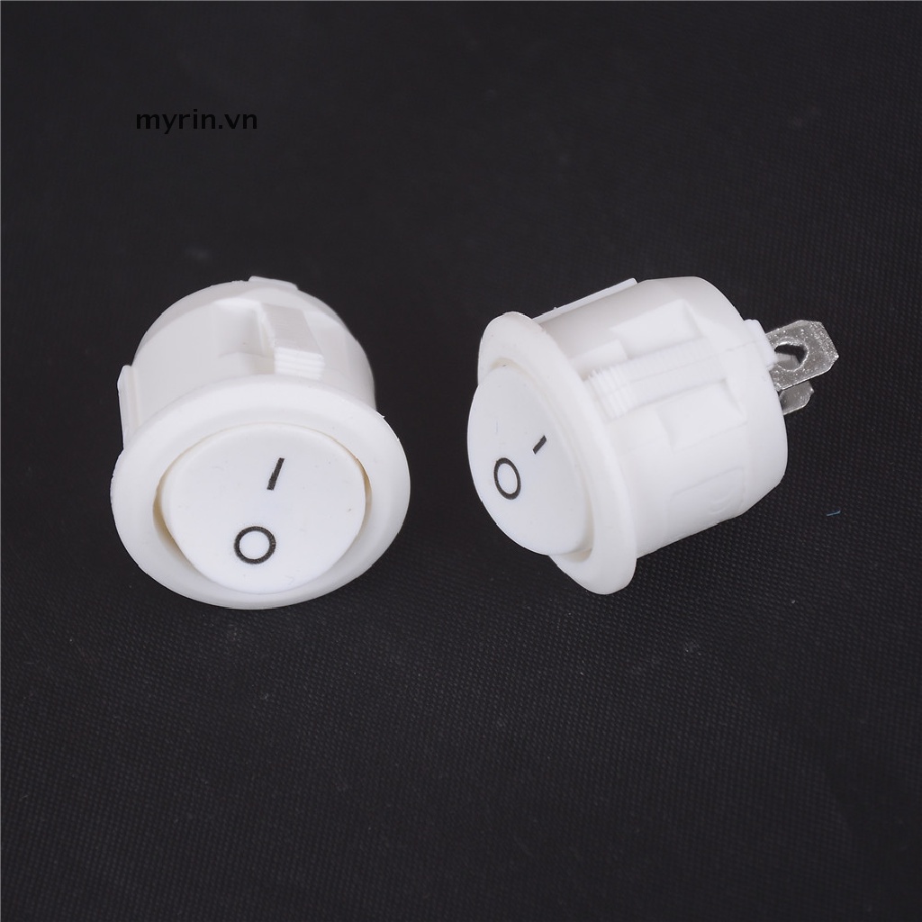 Set 5 Công Tắc Bật Tắt Hình Tròn Mini Màu Trắng 2 Chấu 20mm 12V