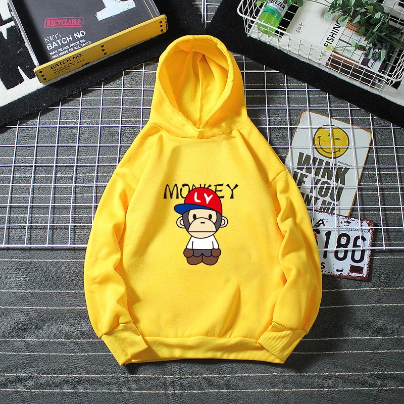 Áo Hoodie Hình Khỉ Cho Bé Trai Từ 2-15 Tuổi K5251