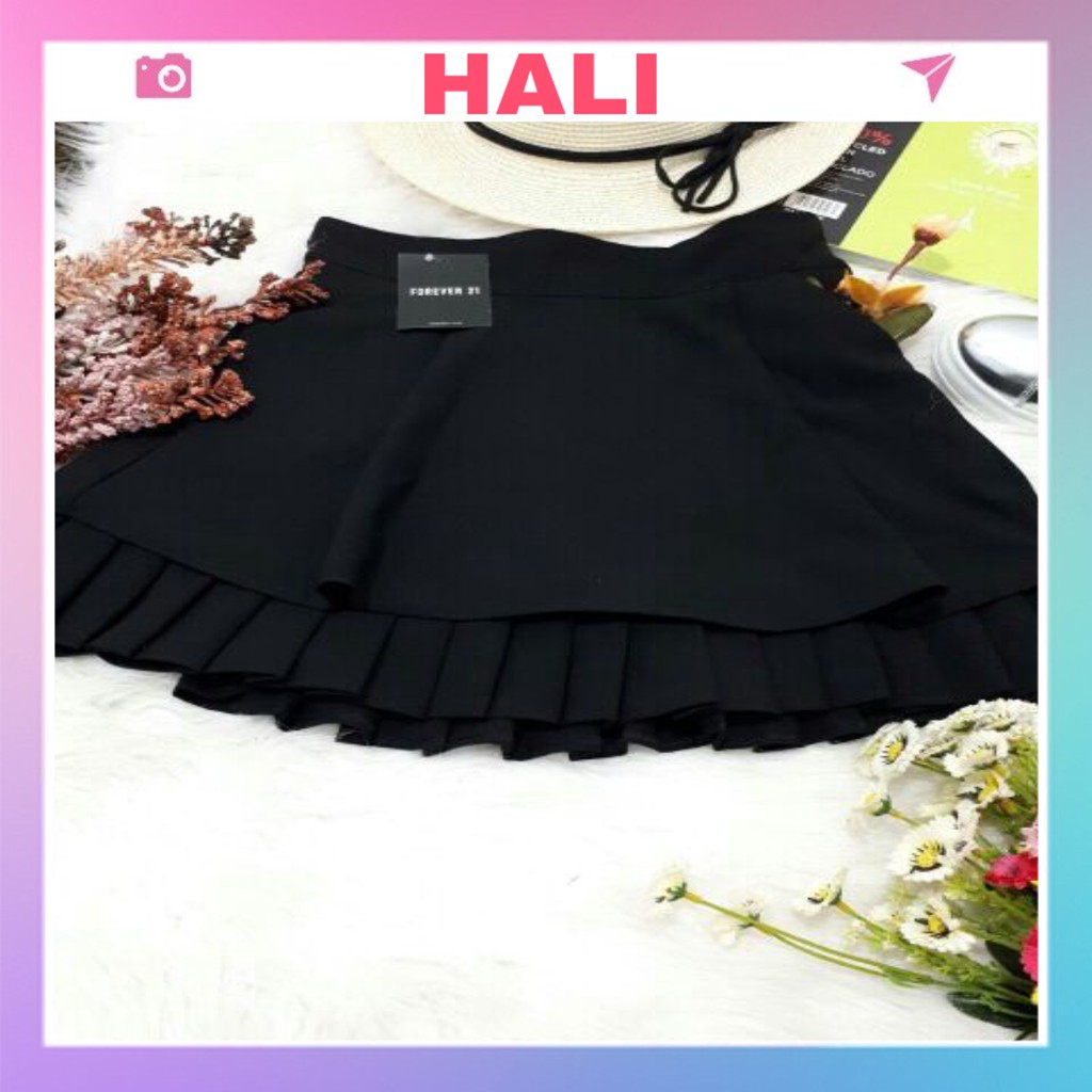 Chân váy xếp ly 2 tầng chất xòe bồng vải siêu nhẹ thời trang HALI | BigBuy360 - bigbuy360.vn