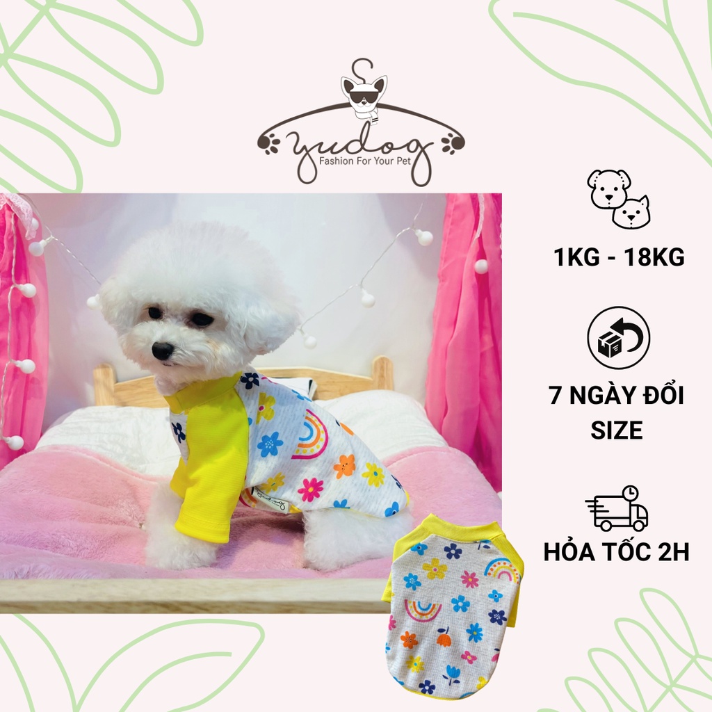 Áo thun chó mèo - áo chó mèo - đồ mặc có tay cho thú cưng yudog