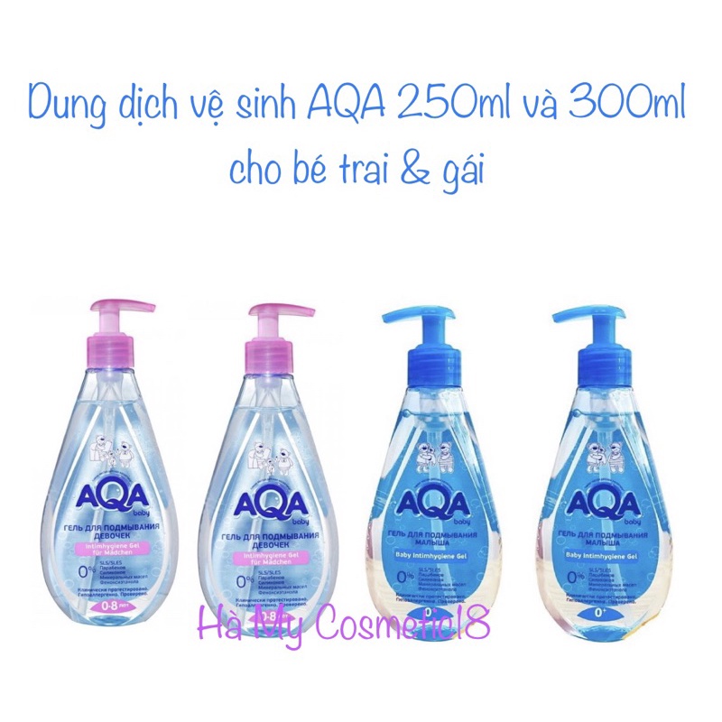 Dung dịch vệ sinh AQA BABY cho bé từ 0 đến 8 tuổi 250ml và 300ml