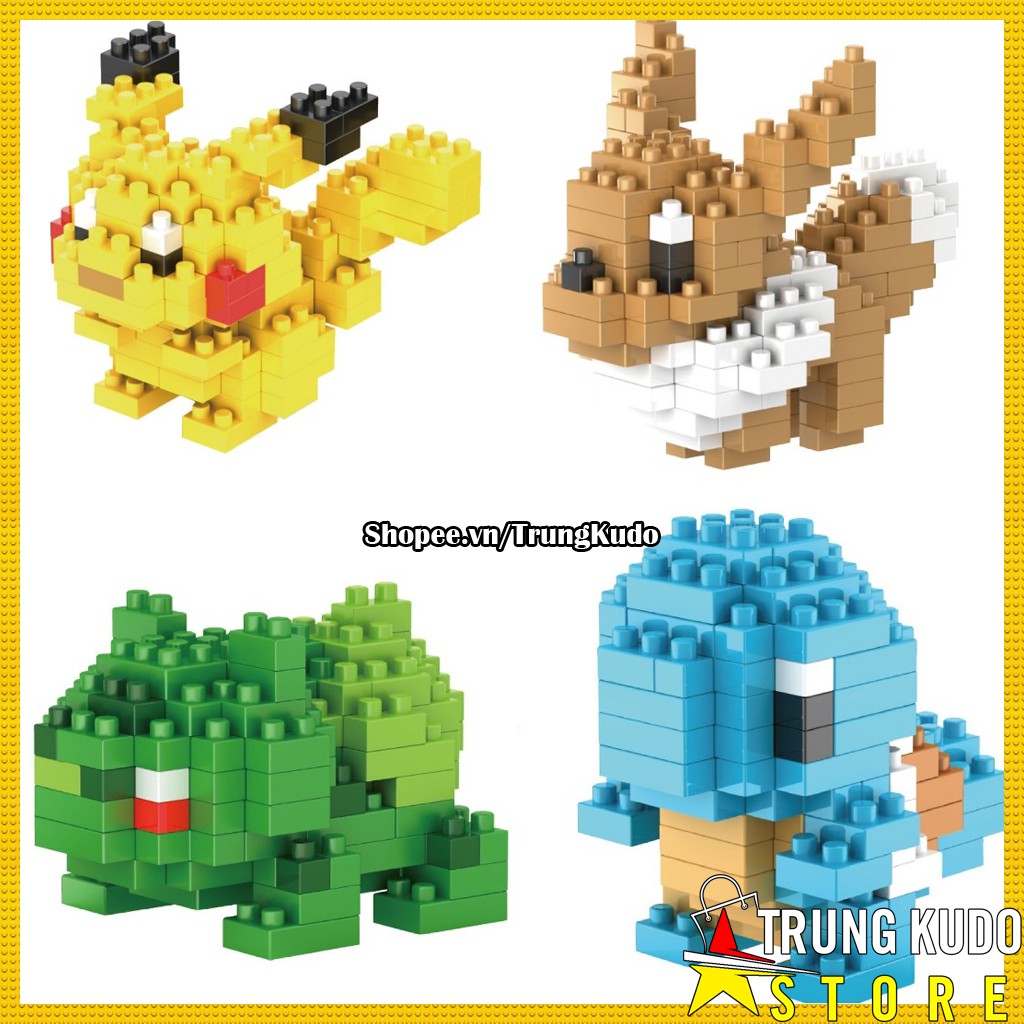 Đồ chơi xếp hình Lego Poke nhiều nhân vật thích hợp làm quà làm mô hình trang trí