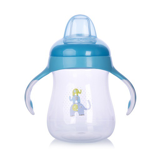 Bình uống nước Upass 250ml có 2 tay cầm với núm hút mềm cho bé từ 6 tháng tuổi UP0152N