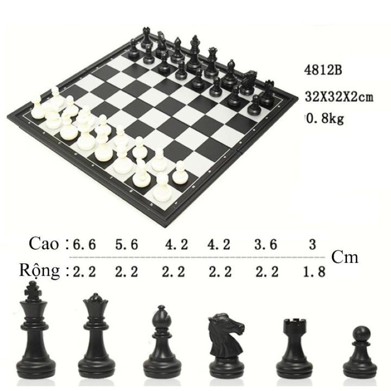bộ cờ vua loại lớn siêu đẹp - có nam châm hút - giải trí hữu ích - mb4812b-c ( kích thước 33.33.2,1cm)