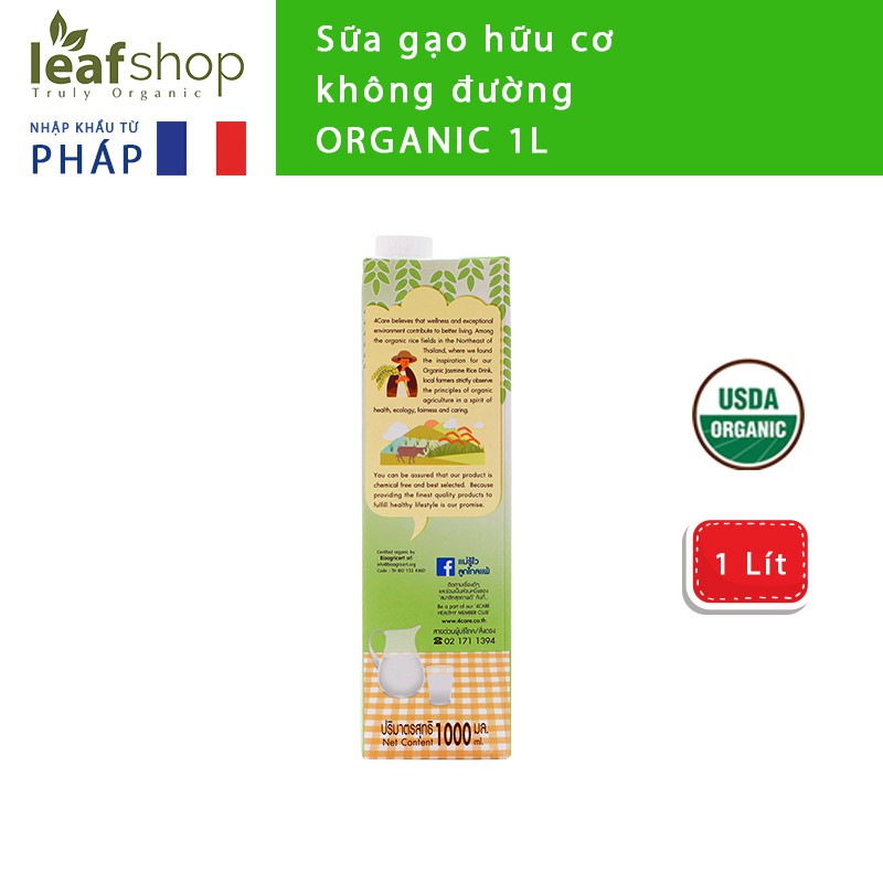 Sữa gạo hữu cơ không đường 4CARE BALANCE ORGANIC 1L