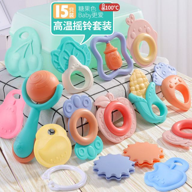 Bộ gặm nướu và xúc xắc Baby Rattle kèm hộp đựng an toàn cho bé