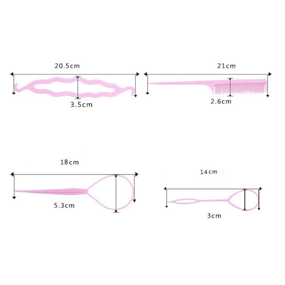 Bộ dụng cụ búi tạo kiểu tóc 4 món tiện lợi sáng tạo dành cho nữ