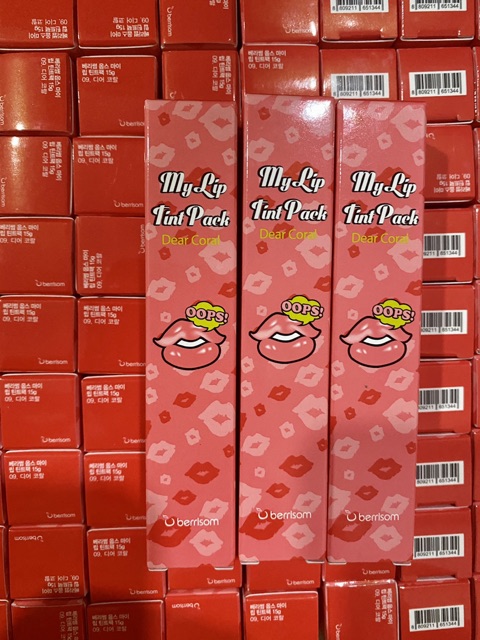 Son xăm môi Hàn Quốc chính hãng Berisom Chu My Lip Tint Pack# Dear Coral Cam hồng san hô | BigBuy360 - bigbuy360.vn