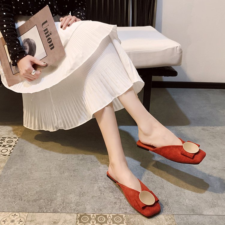 Dép bít mũi gót vuông thấp phong cách Hàn Quốc dễ thương dành cho nữ | BigBuy360 - bigbuy360.vn