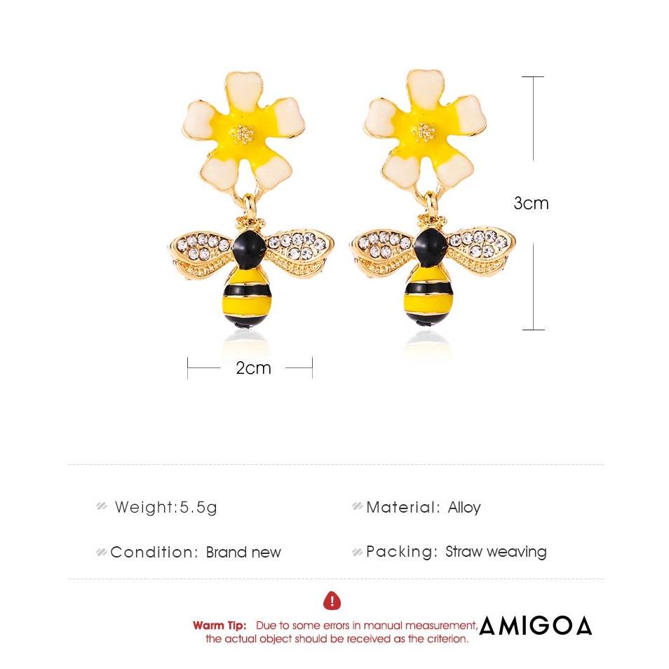 Khuyên Tai Hình Bông Hoa Và Chú Ong Thời Trang Hàn Quốc