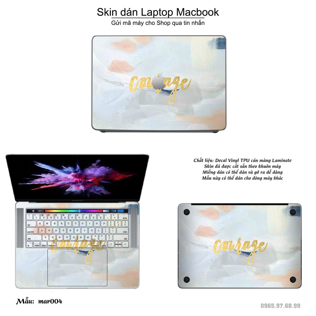 Skin dán Macbook mẫu vân Marble (đã cắt sẵn, inbox mã máy cho shop)