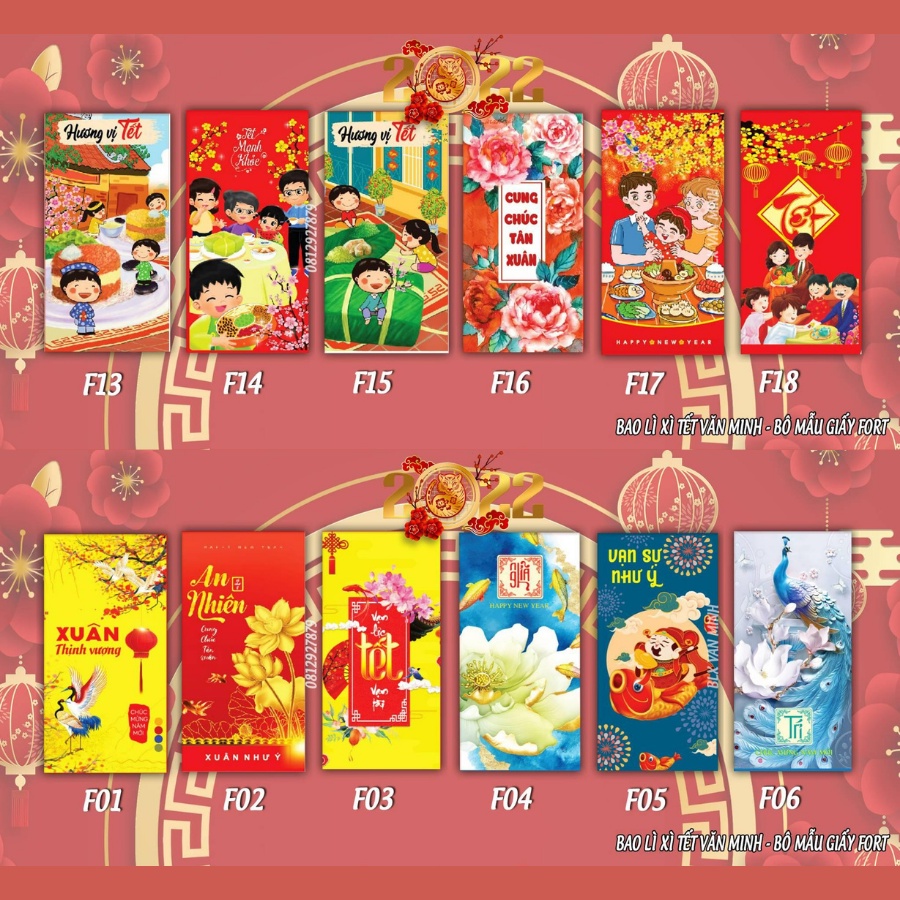 Set 100 lì xì 2022 đỏ tết Nhâm Dần đẹp độc lạ (CHỈ NHẬN HỎA TỐC GIAO TRƯỚC TẾT)