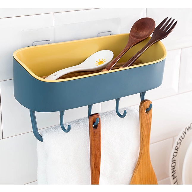 Kệ Nhà Tắm Dán Tường Thông Minh nhựa 2 lớp chắc chắn - Kệ để đồ nhà tắm, bếp