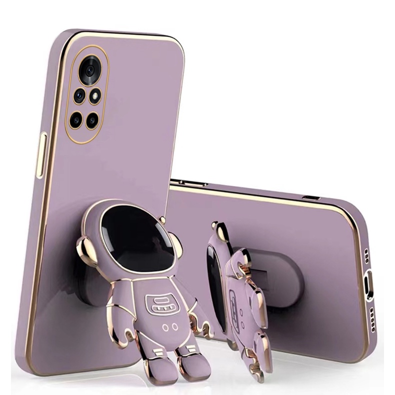 Ốp Điện Thoại Silicon Dẻo Mạ Màu Hình Phi Hành Gia Sang Trọng Cho Huawei P20 P30 Lite P40 P50 Pro Nova 3e 4e