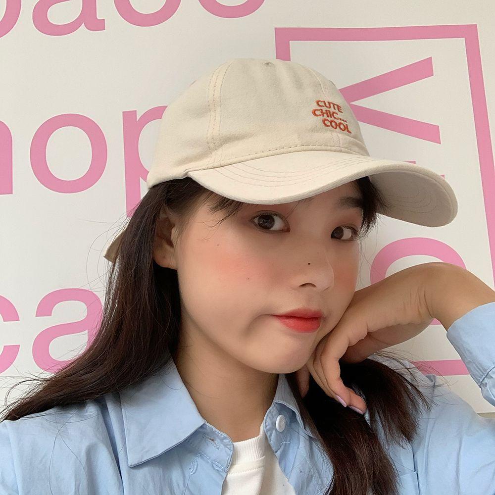 TWINKLE Mũ Lưỡi Trai Thêu Chữ Phong Cách Retro