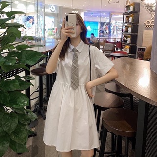 Đầm babydoll cổ đức chất thô mềm