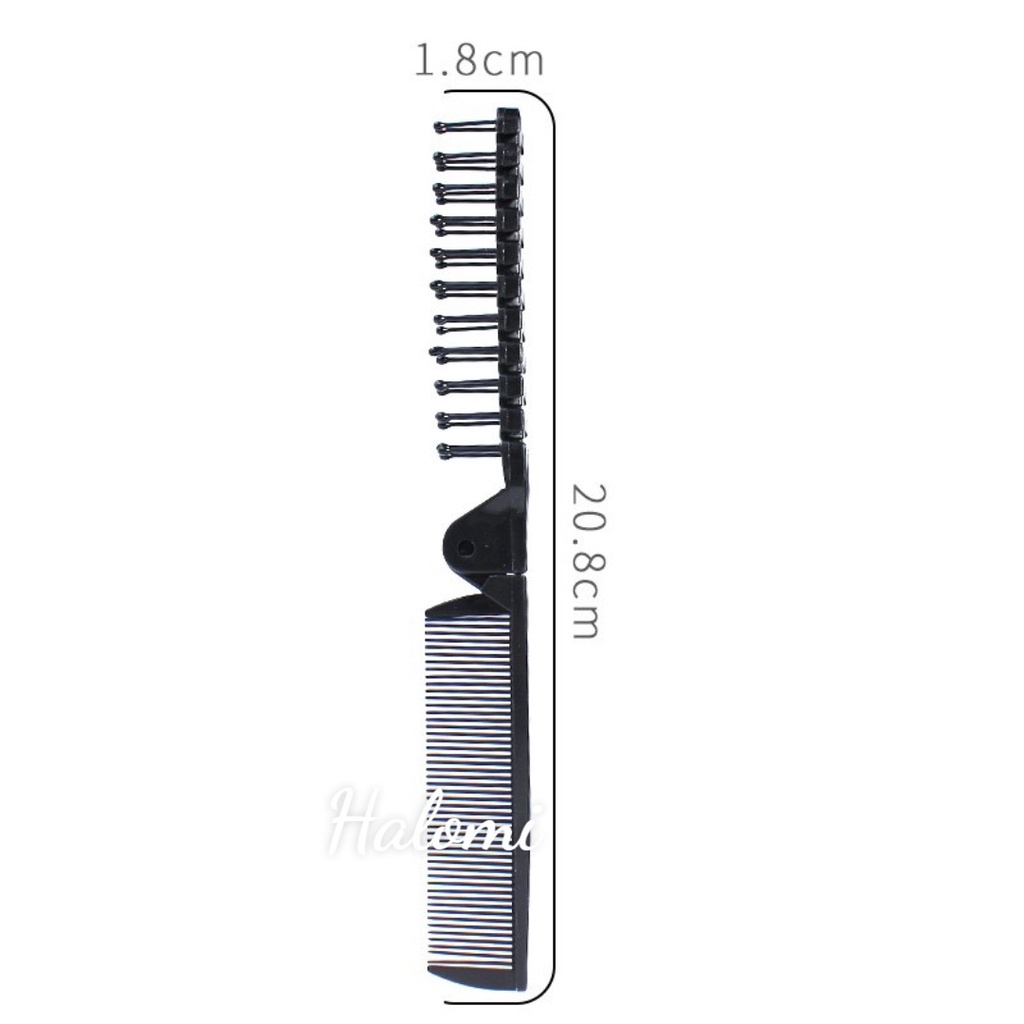 Lược nhựa gập 2 đầu đa năng tiện lợi gấp gọn Halomi