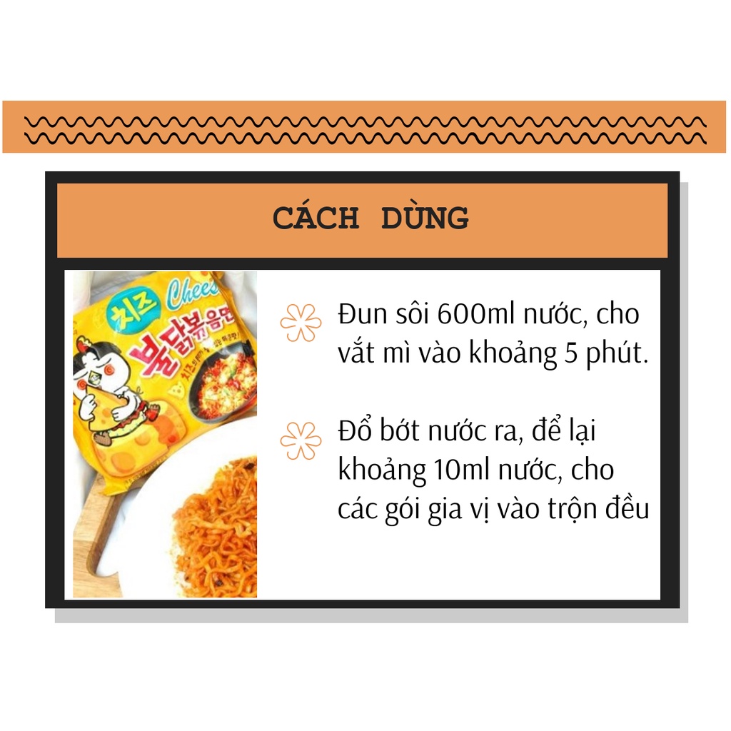 Mì khô gà CAY Samyang vị phô mai 140g