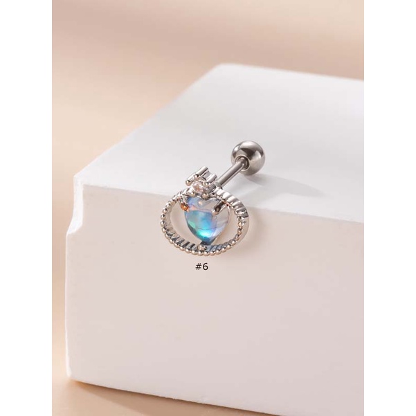 1 Khuyên Tai Hình Trái Tim Bằng Thép Không Gỉ 316L