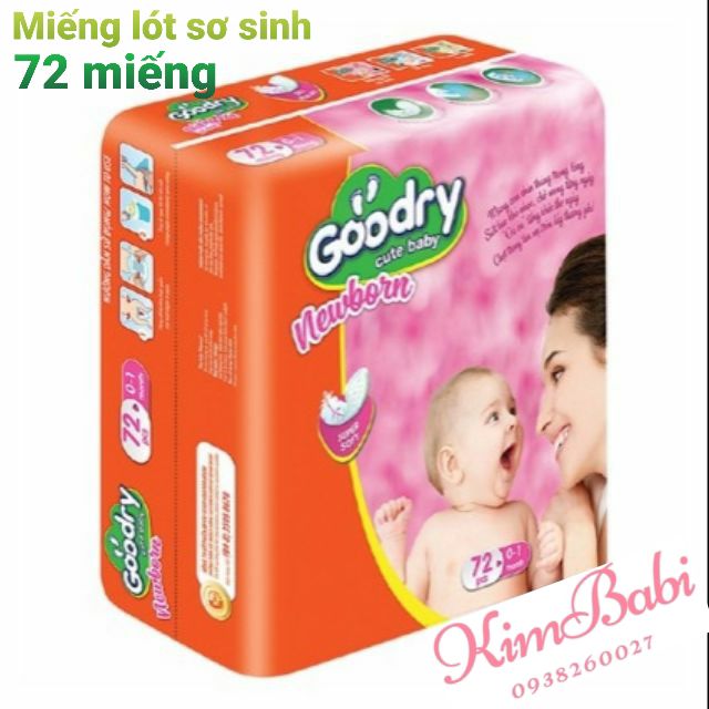 Miếng lót sơ sinh Goodry 72 miếng/bịch