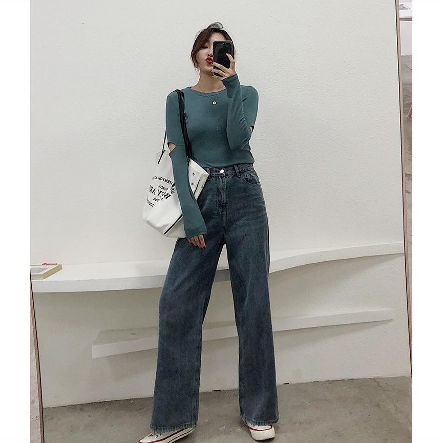 Quần Jeans Nữ Lưng Cao Ống Đứng Thời Trang Hàn | BigBuy360 - bigbuy360.vn