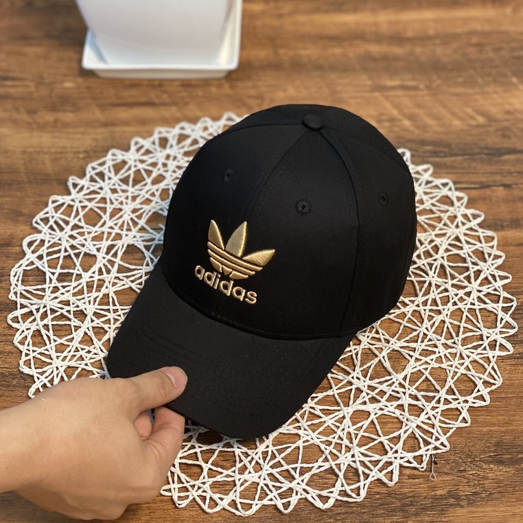Mũ lưỡi trai, Nón kết xuất khẩu Zeni Store Adi.das đen logo vàng thêu chữ nổi Siêu HOT Freeship, Full Hộp