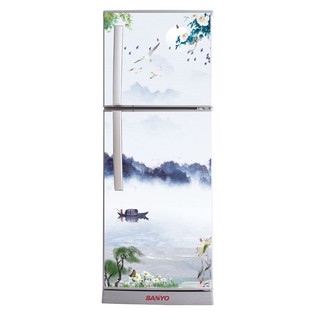 Decal trang trí tủ lạnh mẫu Tranh Thủy Mạc