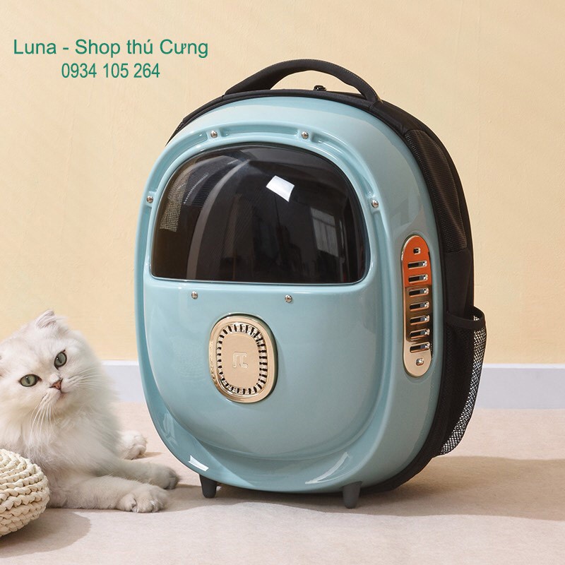 Balo phi hành gia balo vận chuyển mèo có quạt, balo vận chuyển thú cưng có quạt mát lạnh - Hoshi Pet