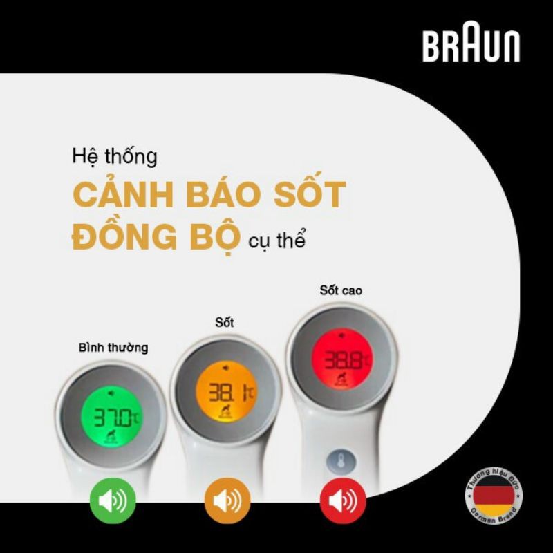 Nhiệt kế bấm trán Braun Đức BNT400WE