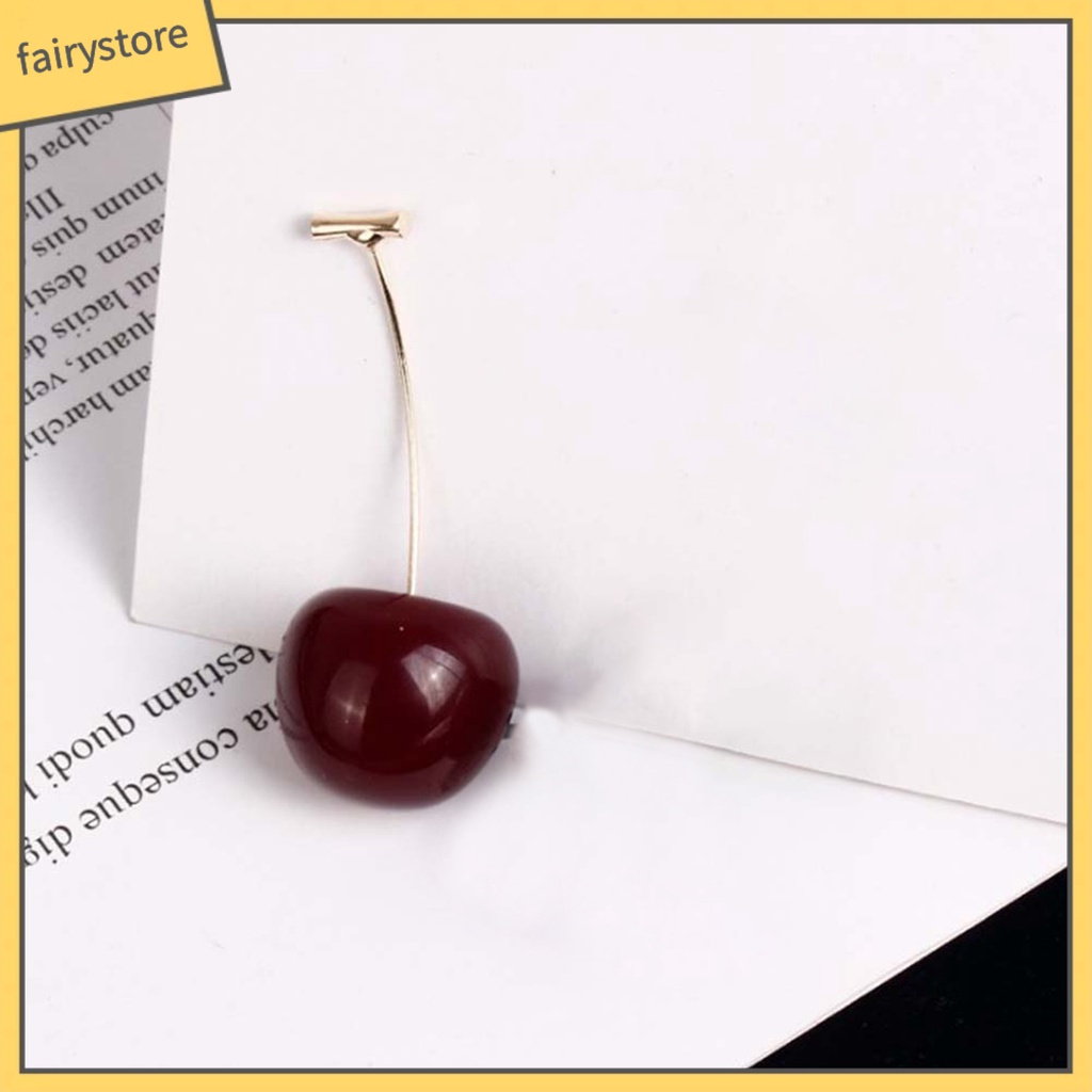 Khuyên tai hình quả cherry bằng hợp kim thời trang