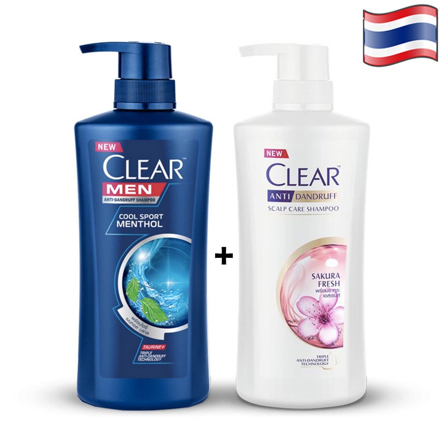 COMBO 2 CHAI DẦU GỘI CLEAR HƯƠNG HOA ANH ĐÀO VÀ CLEAR MEN
