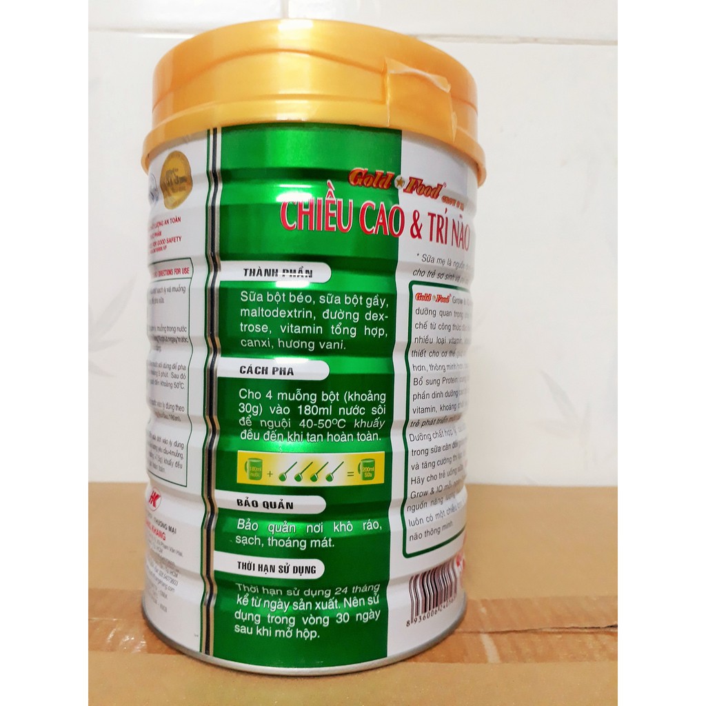 Sữa bột dinh dưỡng goldfood giúp cho sự phát triển của trẻ lon 900 gr – công ty TNHH Hoàng Khang