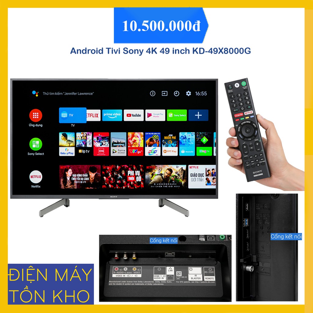 Android Tivi Sony 4K 49 inch KD-49X8000G