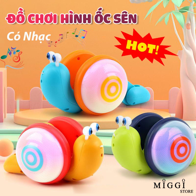 Đồ chơi hình ốc sên cho bé - Có nhạc kèm dây kéo và đèn sáng - Đồ chơi vận động cho trẻ