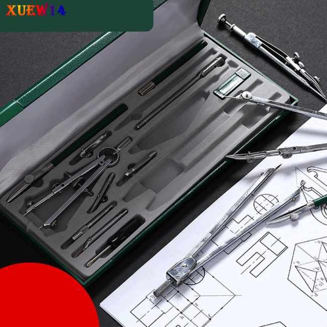 Bộ 15 Dụng Cụ Bút Chì Vẽ Compa Bằng Kim Loại Chuyên Nghiệp