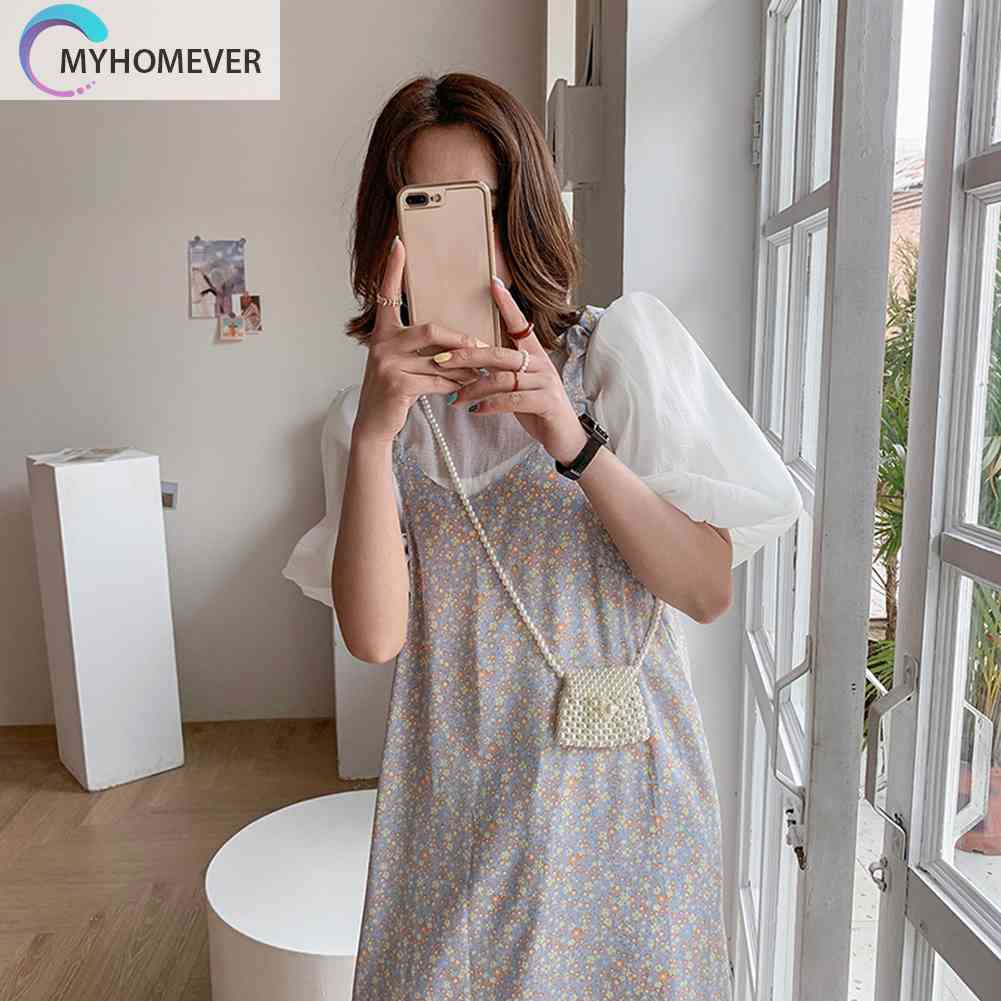 Túi Đeo Chéo Mini Đính Ngọc Trai Thời Trang Sành Điệu Cho Nữ