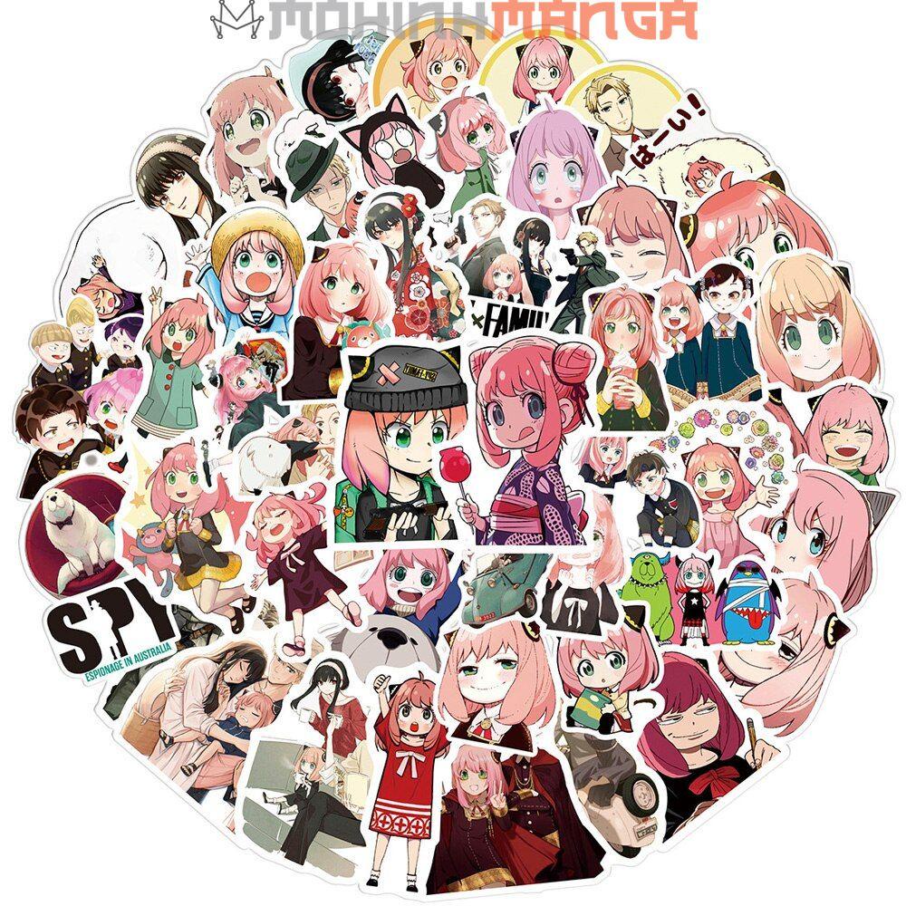 Sticker Spy X Family hình dán Gia đình điệp viên siêu đẹp miếng dán decal trang trí tủ vali bàn học nón bảo hiểm xe máy