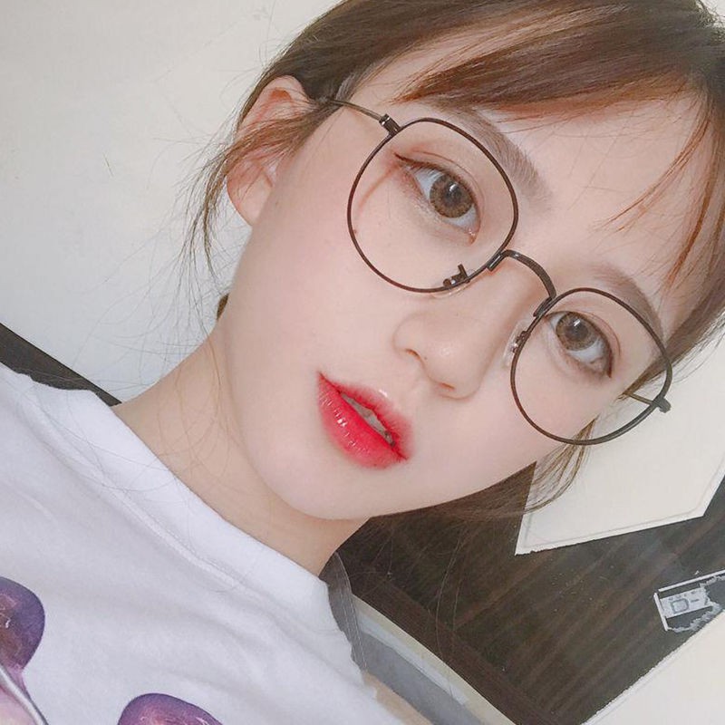 ❀Han edition of little fresh without makeup glass frame female box art students myopic lens elliptical lovely flat glasses man | BigBuy360 - bigbuy360.vn