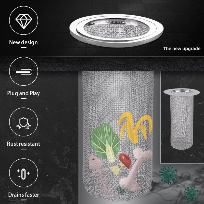 Nắp Lưới Lọc Rác Bằng Thép Không Gỉ Đa Năng Chống Tắc Nghẽn Cho Bồn Rửa Nhà Bếp Nhà Tắm