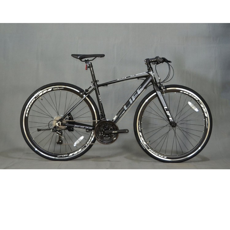 Xe đạp đường trường Life FCR22, Khung sườn hợp kim nhôm cao cấp, Bộ truyền động Shimano, Bánh xe 700x28c, Màu trắng đen