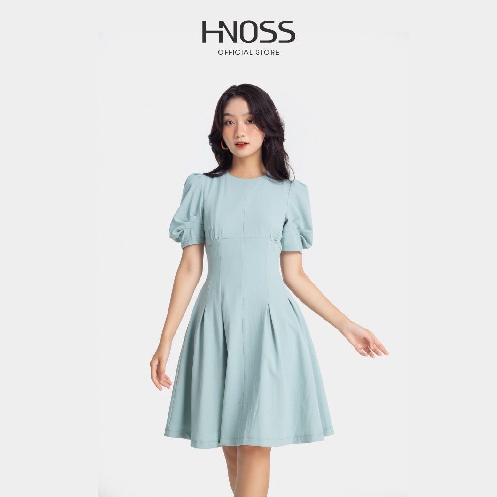 Đầm lửng nữ HNOSS kiểu dáng tay phồng HNDLU029