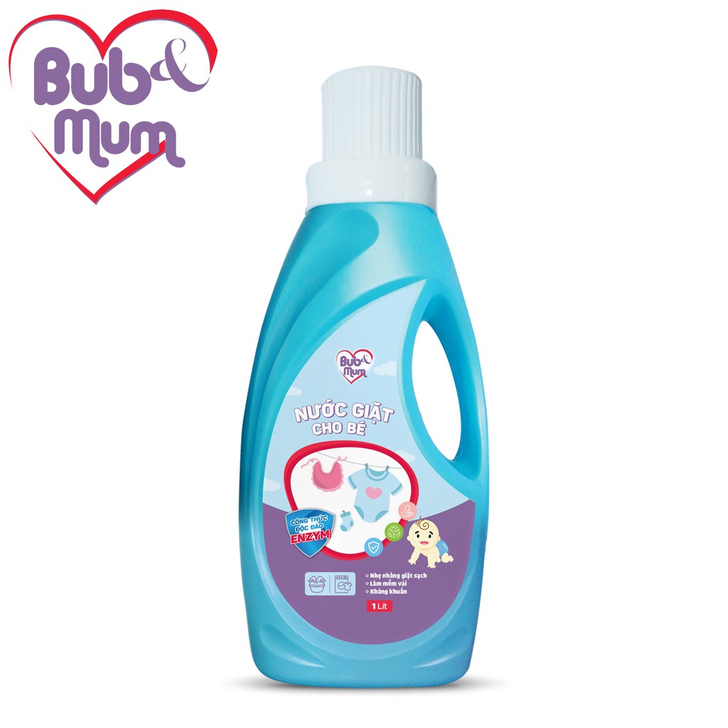 [Mã LTBAUAB20 giảm 7% đơn 99K] Nước giặt Enzym cho bé sạch khuẩn, mềm vải 1000ml BuB&amp;MuM