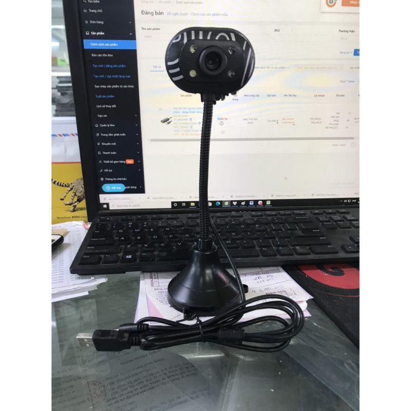 Webcam cao cổ kèm Mic loại xịn có đèn trợ sáng dùng cho học Online