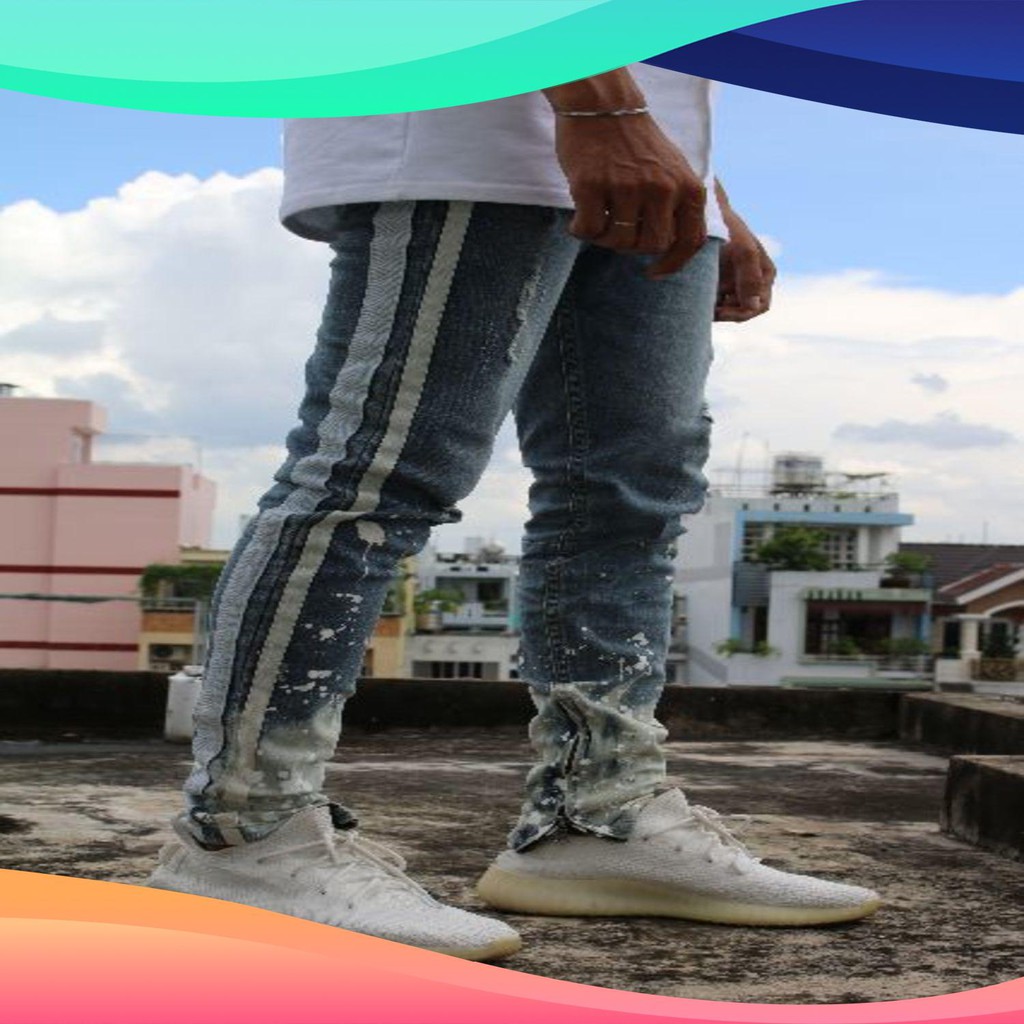 [ FLASH SALE ] [Shop yêu thích] QUẦN JEAN NAM PACSUN SKINNY RÁCH GỐI ZIP ỐNG VẨY SƠN