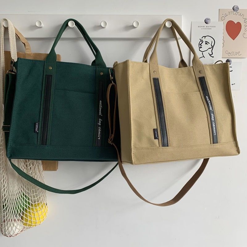 Túi Xách Đeo Vai / Xách Tay Bằng Vải Canvas Dày Dặn Phong Cách Nhật Bản Dành Cho Học Sinh