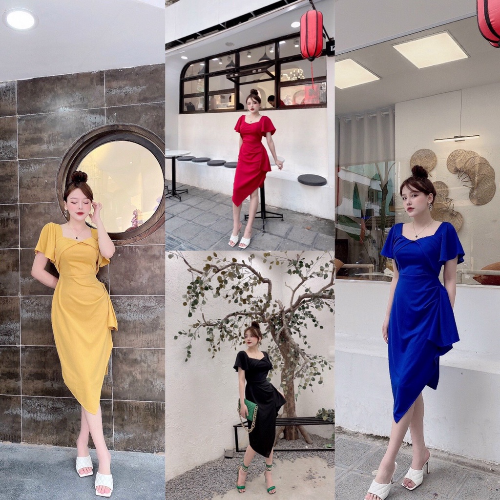 Đầm body dự tiệc cưới tay loa sang trọng - Mua đầm dự tiệc cưới sang chảnh