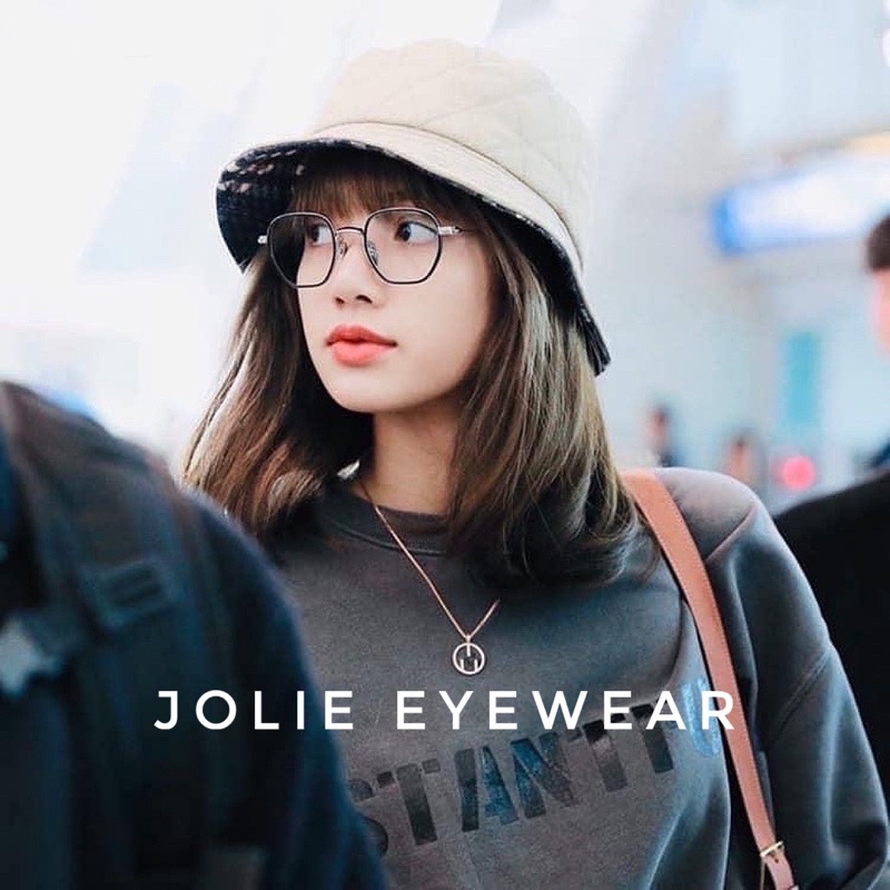 Gọng kính cận 9336 LISA Chrome Hearts chống ánh sáng xanh, UV400 kim loại, kính giả cận thời trang nam nữ Jolie eyewear